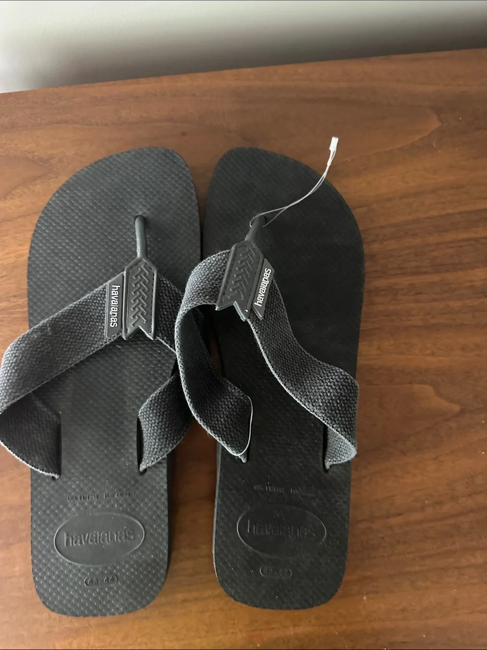 Havaianas Black Fabric Strap Flip Flops